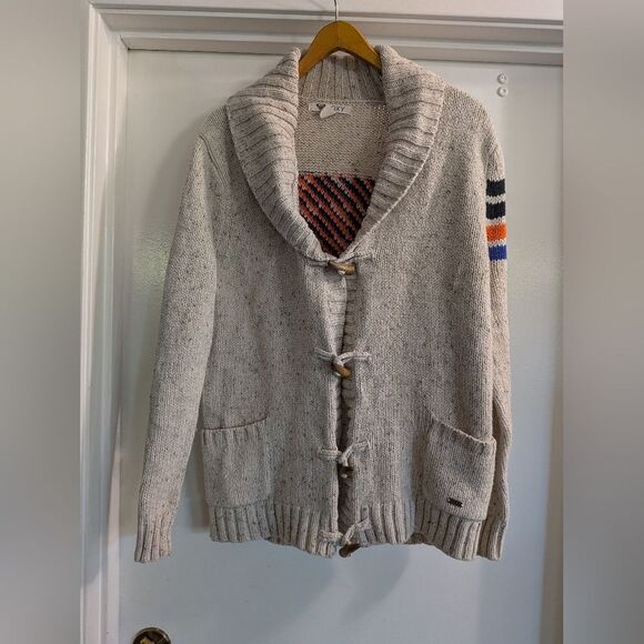 Roxy Southwestern Knit Cardigan Jacket  with Striped Sleeve Tribal Back - Picture 1 of 4